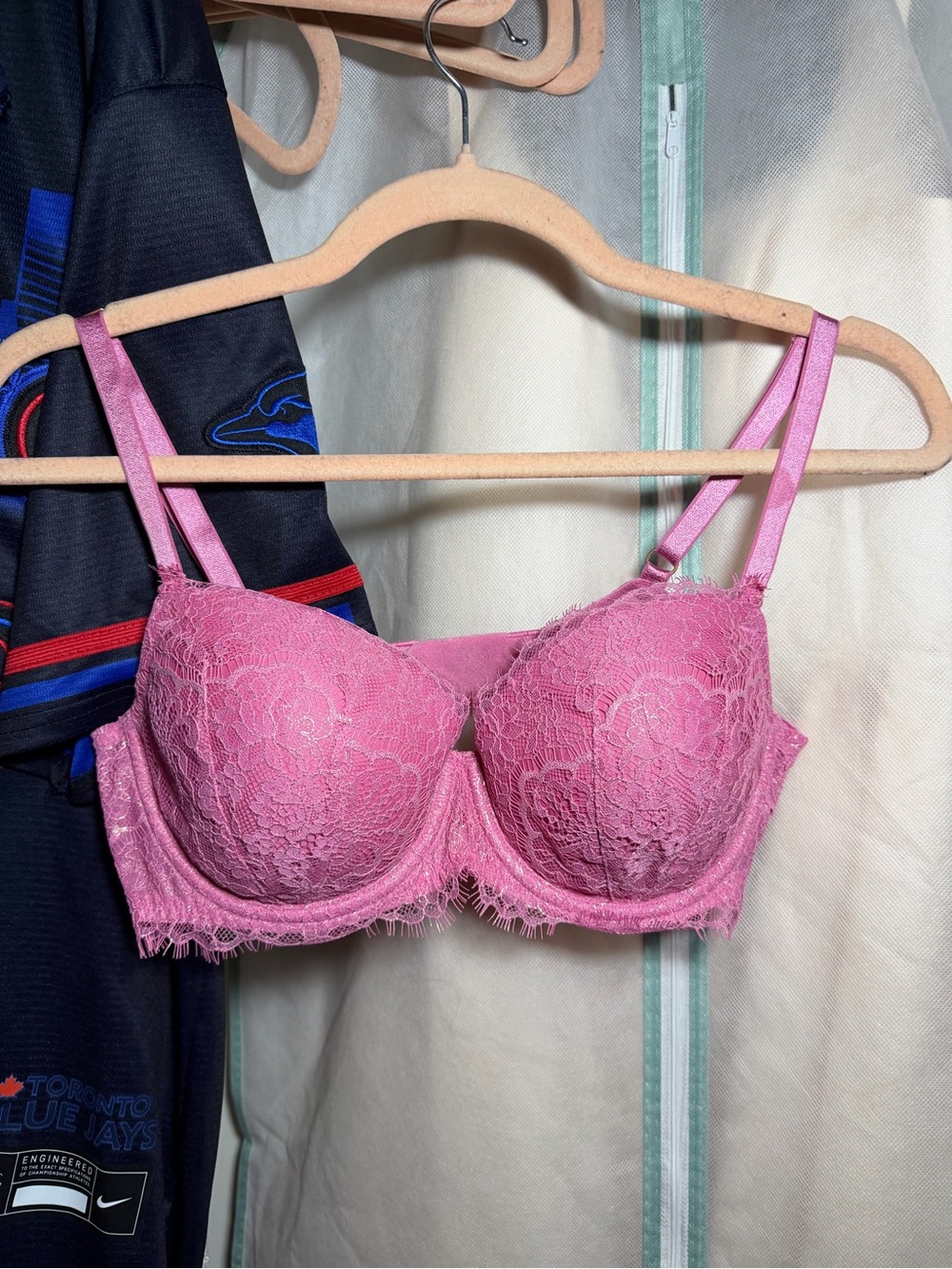 Victoria's Secret Pink Lace Balconette Bra with Underwire